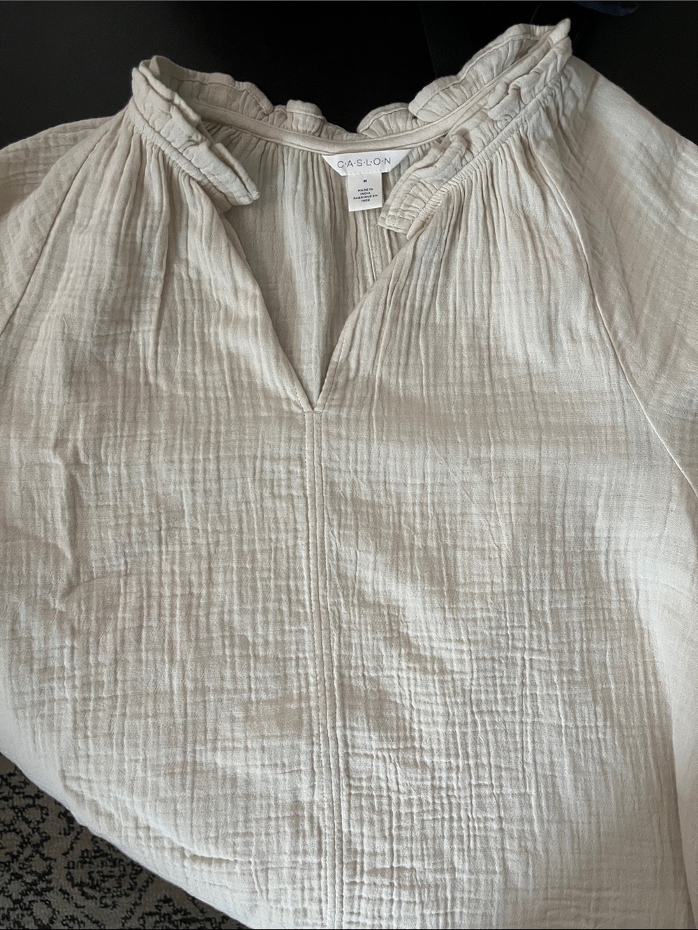 Caslon Soft Cream Gauze Peasant Top - Picture 2 of 2